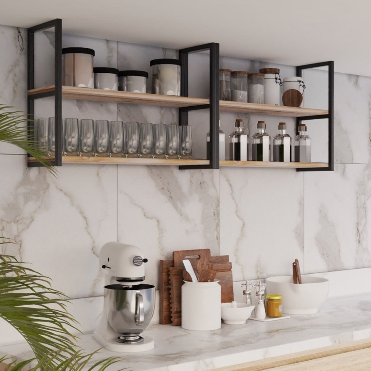 Prateleira Dupla com Suportes Metálicos Reforçados